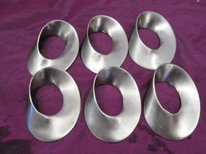 6 Wedgwood? Anelli tovagliolo modernista contemporaneo loop modernista acciaio inox spazzolato - Foto 1 di 4