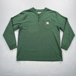 Carhartt Hemd Herren Large Grün Loose Fit Henley Tasche Langarm K128 - Bild 1 von 11
