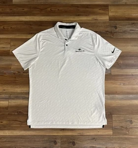 Nike Golf Polo Shirt Men’s Large Gray White Striped Dri-Fit Disney Cruise Line - Picture 1 of 13