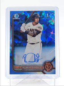 RICARDO GENOVES 2022 BOWMAN CHROME 1ST SAPPHIRE GIANTS AUTO Q0566 - Picture 1 of 2