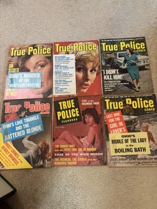 LOT OF 6 TRUE POLICE CASES MAGAZINES 1962-64 - Foto 1 di 5