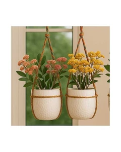 Coprivaso in Ceramica Bianca Boston 24x23 cm – Elegante per Piante da Interno - Foto 1 di 2