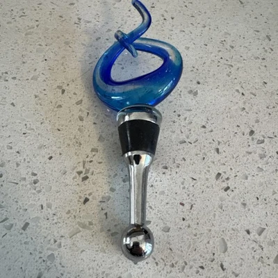 Пробка для винной бутылки в муранском стиле «Узел любви» художественное стекло барная стойка пробковый синий - Изображение 1 из 2