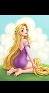 Vv FanArt Card aceo 2.5x3.5" Glossy Print Waifu Princess Rapunzel  - Picture 1 of 1