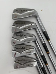 Vintage H&B Levelume Power Bilt 3-6 & 8 Iron Set 5 Golf Clubs Steel Shafts - Picture 1 of 8