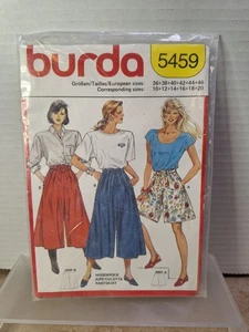 Burda Multisize/Plus Size Culotte Pantskirt Sewing Pattern 5459 - Uncut - Picture 1 of 3