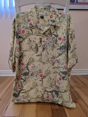 Camisa hawaiana vintage años 90 Y2K O'Neill cuello de campamento talla L surf skate floral amarilla Foto 1 de 4