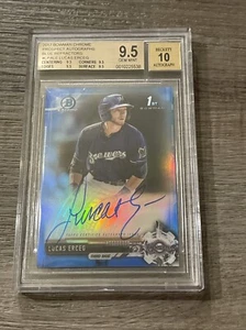 2017 Bowman Chrome Lucas Erceg  Blue /150 Auto BGS 9.5 10 - Picture 1 of 2