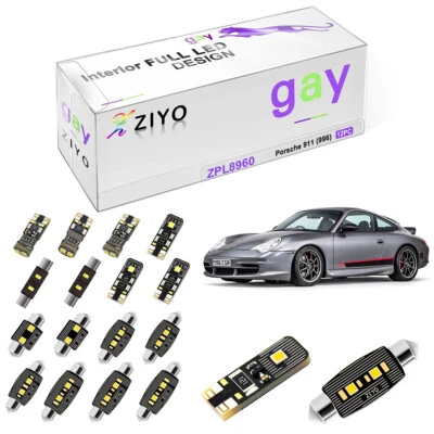 12pcs White Interior LED Light Kit For Porsche 911 996 Carrera 1997-2005 Package - Image 1 of 4