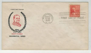 1938 PRESIDENTIAL SERIES FDC FIDELITY WREATH CACHET 827-4 GROVER CLECELAND - Picture 1 of 1