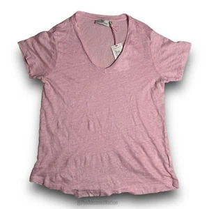 Vineyard Vines 100% Linen Casual Knit V-Neck Tee Pink Women's Size XXS NWT - Picture 1 of 6