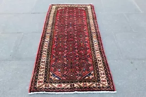 Alfombra tradicional vintage hecha a mano lana oriental roja corredor corto 196x77 cm - Imagen 1 de 15