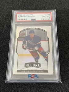 🏒 ALEXIS LAFRENIERE 2020-21 UD Allure Rookie Photo Variation RC #100 SSP PSA-8
