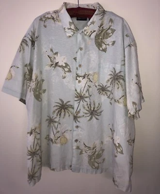 Camisa para hombre Faded Glory abotonada verde pálido con diseño floral talla 3XLG Foto 1 de 4