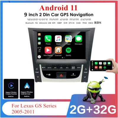 9" Android Stereo Radio FM For 05-11 Lexus GS300 GS350 GS430 GS450 GS460 Carplay - Image 1 of 4