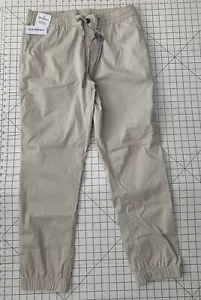 NEW- 36 X 32 Men's R &Y Caribbean Casual Pants Elastic Waist Drawstring Beige - Picture 1 of 13