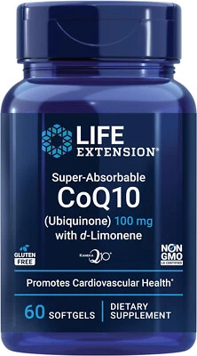 Life Extension CoQ10 súper absorbible (ubiquinona) con d-limoneno 100 mg 60 SG Foto 1 de 2