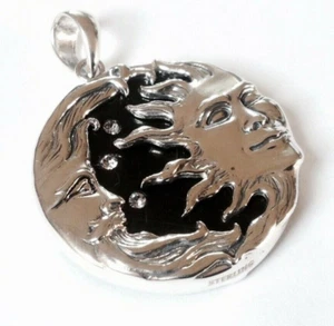 Sun Moon stars STERLING SILVER Black Onyx Pendant Peace & Harmony Yin and Yang - Picture 1 of 8