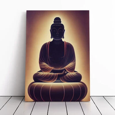 Impressive Buddha Canvas Wall Art Print Framed Picture Home Decor Living Room - Image 1 of 4