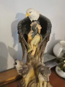 More details for  bald eagle ornament &amp; native indians statuette 