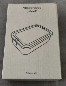 Linotex Vesperdose, "Steel", Edelstahl, Brotdose, neu - Bild 1 von 8