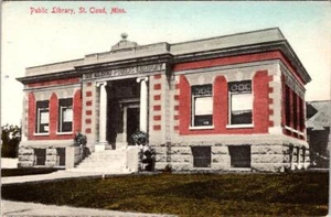 St Cloud, MN Minnesota  CARNEGIE LIBRARY  Saint Cloud~Stearns Co 1910 Postcard - Picture 1 of 2