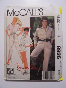 McCall's 8926 Brooke Shields Misses' Jumpsuit & Belt Size 10-12 Uncut Pattern - Picture 1 of 3