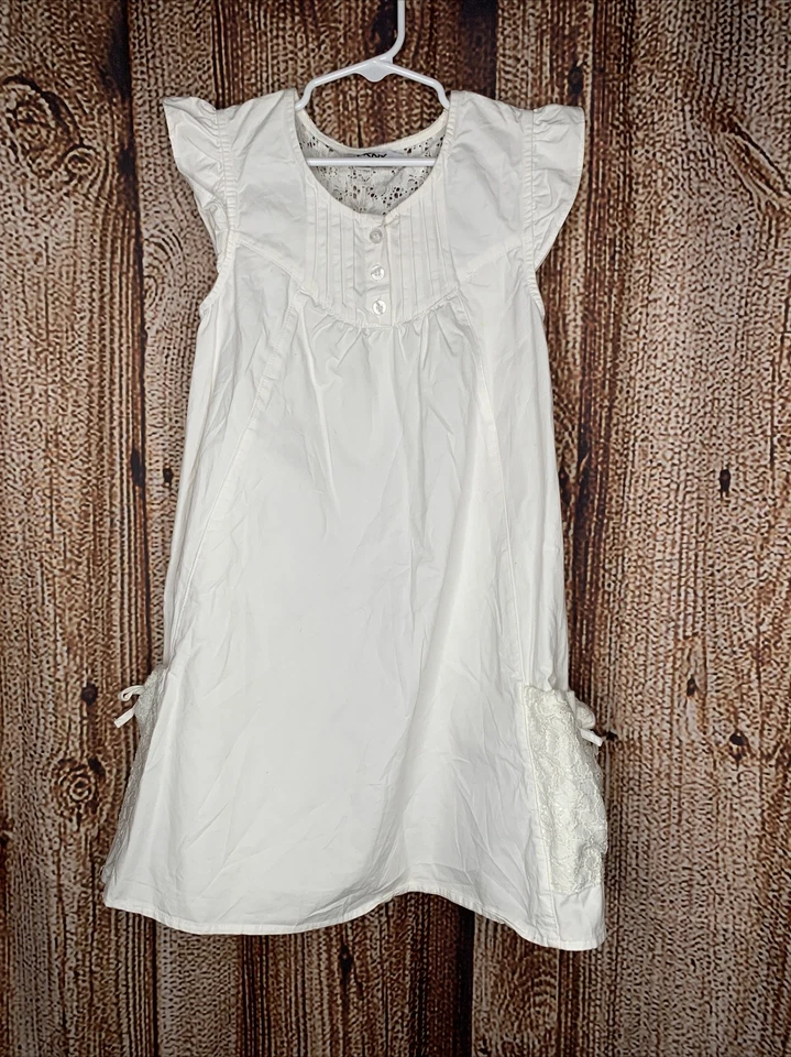 DKNY Lace Pleated Dress Girl’s White Size 7 EUC - Image 1 of 4