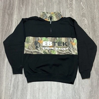 Chaqueta Eddie Bauer EBTEK Asap Worldwide Camuflada Para Hombres Pequeña Negra Cuarto Cremallera Calle Foto 1 de 4