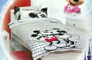 DISNEY Mickey loves Minnie Mouse SINGLE or DOUBLE choice Quilt / Doona Cover Set
