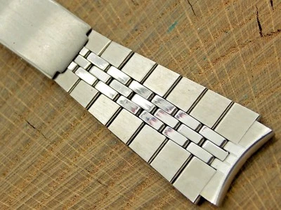 Correa de reloj Baldwin vintage de 20 mm de despliegue para hombre de acero inoxidable sin usar nueva en stock Foto 1 de 4