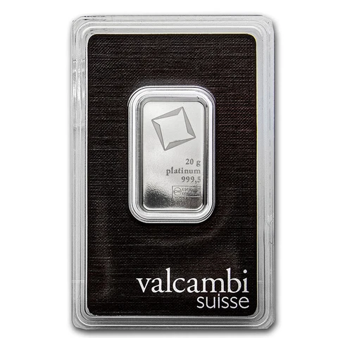 20 gram Platinum Bar - Valcambi (In Assay) - SKU#209229 Cover