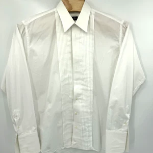 Gitman Bros. Tuxedo White Shirt, 17, 36 Men's Formal XL French Cuff Party Social - Picture 1 of 9