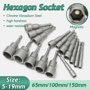 Imperial Steckschlüssel Nussschrauber magnetisch 1/4"-7/16" Schlagbohrer Bit Innensechskant 5-19m - Bild 1 von 34