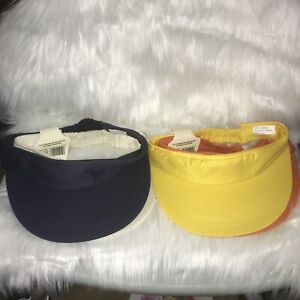 visors elastic back pack of 4 Navy ,white ,yellow And orange