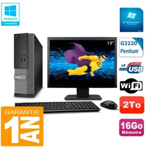 PC DELL 3020 SFF Ecran 19" Intel G3220 Ram 16Go Disque 2 To Wifi W7 - Photo 1/4
