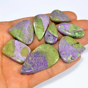 8 Pcs 193 Cts Natural Stichtite Cabochon Loose Gemstone Lot 44x24 24x14mm #16050 - Picture 1 of 6