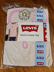 NWT Girls Youth Levi's 2 Pack Tee Size 6/6x - Picture 1 of 6