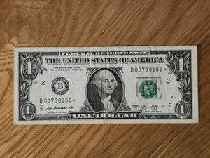 RARE-ERROR DC 2013 B Duplicate $1 Star Note Serial # B 03730189* - Picture 1 of 5