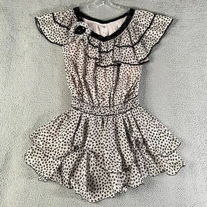 LM Lulu Dress Womens Large Pink Black Heart Lace Swing Rockabilly Pinup Romantic - Picture 1 of 11