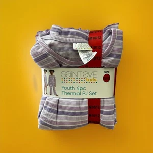 Saint Eve Girls Pajama Set 4 Piece Short & Long Thermal Flame Resistant M 10/12 - Picture 1 of 5