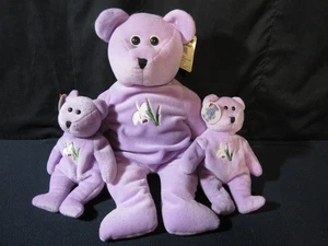 Orchid Maui Classy Tassy's Pink Bears 1998 Vintage with tags - All 3 Plush - Picture 1 of 7