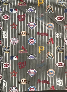 Pottery Barn PB Teen MLB National League TWIN Flat Sheet Baseball Team Logos - Picture 1 of 3