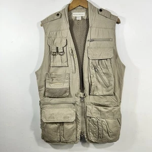 Vintage Banana Republic Weste Herren S beige Safari Fotograf Cargo belüftet Wandern - Bild 1 von 10