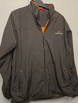 Mens Black & Orange Quechua Windbreaker Jacket Size Large 40 Inch Chest - Image 1 of 4