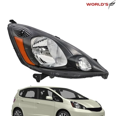 Passenger For Honda FIT Base/DX/LX/EX/EV 2009-14 Headlights Halogen Grey Housing - Image 1 of 4