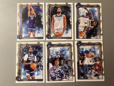 (x6) 2025-26 Topps Holiday - TIMBERWOLVES - Edwards / Randle / Beringer / Reid Foto 1 de 2