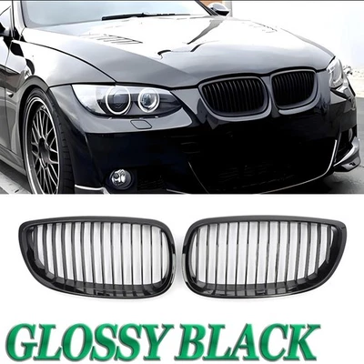 Front Kidney Grill Grille Gloss Black For BMW E92 E93 M3 328i 335i Coupe 2007-13 - Изображение 1 из 4
