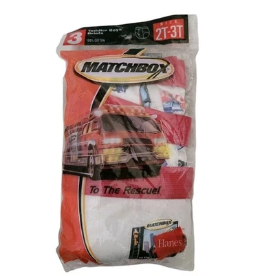 Vintage Hanes Matchbox Rescue Toddler Briefs Underwear Show Toons Boys 2T 3T - Image 1 of 3