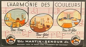 French Ink Blotter MARTIN~SENOUR PAINT L’HARMONIE DES COLORES~DECO MUSIC NOTAS - Imagen 1 de 2